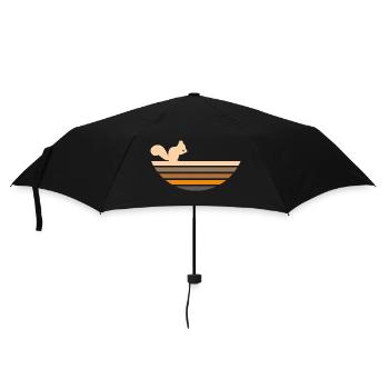 Squirrel Colorful Squirrel Retro Outline Nature - Umbrella (small) - black - Front
