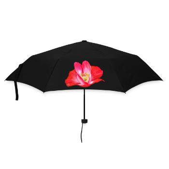 Rote Mohnblume in Herzform - Regenschirm (klein) - Schwarz - Vorne