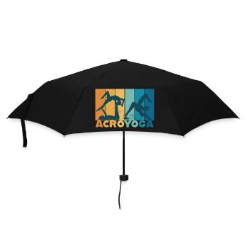Yoga Acroyoga Partneryoga Vintage Design - Regenschirm (klein) - Schwarz - Vorne
