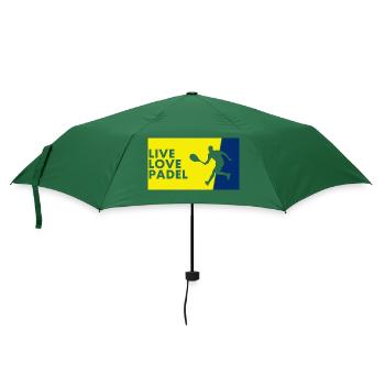 Padel - Geschenk für Padelspieler - Regenschirm (klein) - Flaschengrün - Vorne