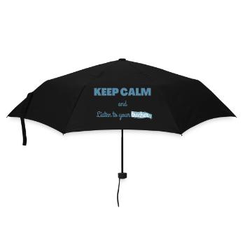 Keep calm and listen to your teacher | Cadeau prof - Parapluie standard - noir - Devant