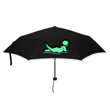 femme potelée en vert - Parapluie standard - noir - Devant