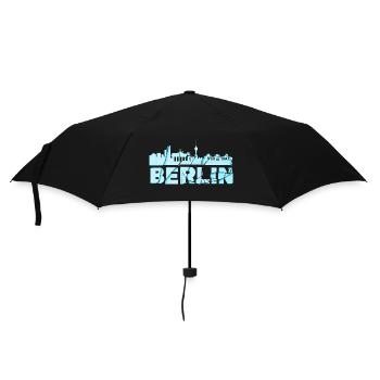 Berlin Germany City Font Skyline Broken - Umbrella (small) - black - Front