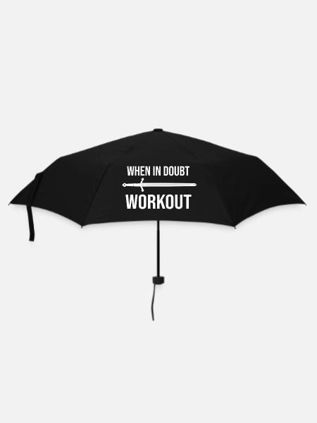 When in doubt workout motto in white - Umbrella (small) - black