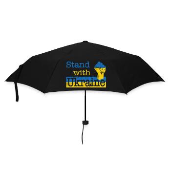 Stand with Ukraine! blue yellow - Regenschirm (klein) - Schwarz - Vorne