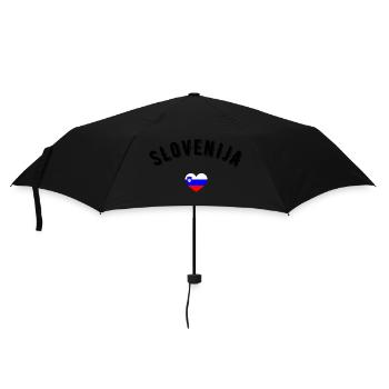 Slowenisch - Regenschirm (klein) - Schwarz - Vorne