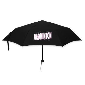 Badminton Federball Sport Spieler Vintage Retro - Regenschirm (klein) - Schwarz - Vorne