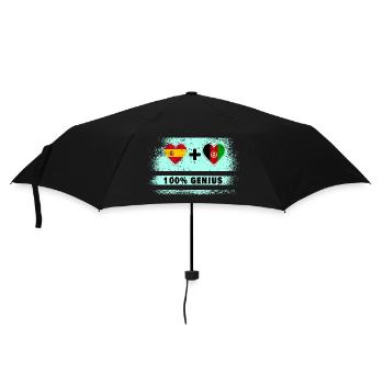 Spain and Afghanistan flag 100% genius - Umbrella (small) - black - Front