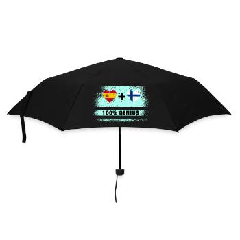 Spanien und Finnland Flagge 100% genial - Regenschirm (klein) - Schwarz - Vorne