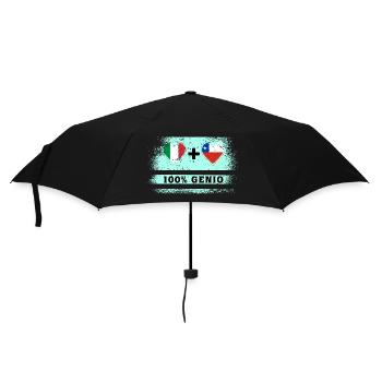 Italien und Chile 100% geniale Flagge - Regenschirm (klein) - Schwarz - Vorne