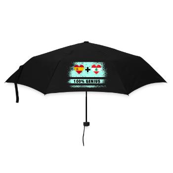 Spain and Lebanon flag 100% genius - Umbrella (small) - black - Front