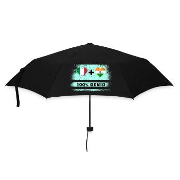 Italien und Indien 100% Genius Flagge - Regenschirm (klein) - Schwarz - Vorne