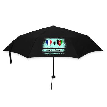 Flag France and Afghanistan 100% awesome - Umbrella (small) - black - Front
