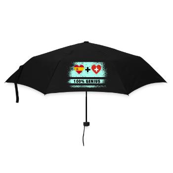 Spanien und Schweiz 100% Flaggengenie - Regenschirm (klein) - Schwarz - Vorne