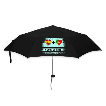 Spain and Portugal 100% flag genius - Umbrella (small) - black - Front