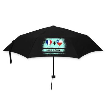 Drapeau France et Chili 100% génial - Parapluie standard - noir - Devant