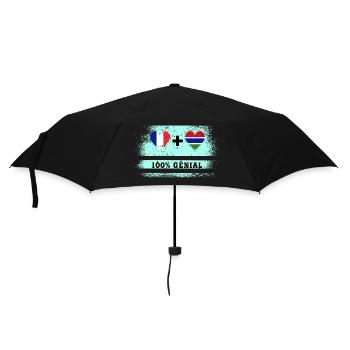 Flag of France and Gambia 100% awesome - Umbrella (small) - black - Front