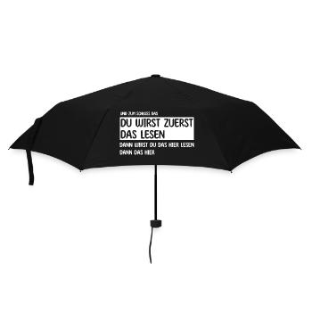 Du wirst zuerst das lesen - Regenschirm (klein) - Schwarz - Vorne