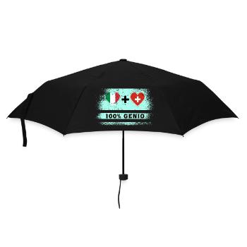 Italy and Switzerland 100% genius flag - Umbrella (small) - black - Front