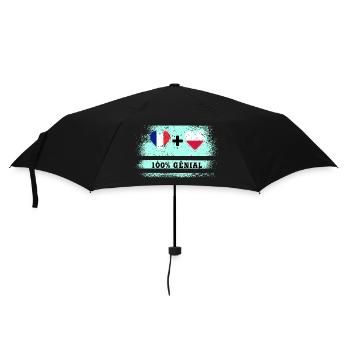 Flag France and Poland 100% awesome - Umbrella (small) - black - Front