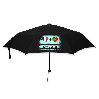 100% awesome France and Portugal flag - Umbrella (small) - black - Front