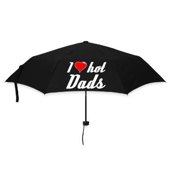I love Hot Dads für Frauen - Regenschirm (klein) - Schwarz - Vorne