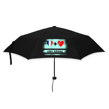 Flag France and Turkey 100% awesome - Umbrella (small) - black - Front