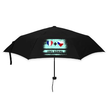 Drapeau France et République tchèque 100% génial - Parapluie standard - noir - Devant