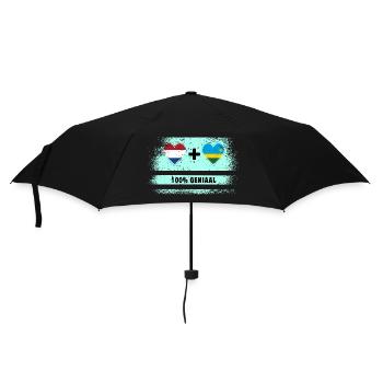 Ruanda und die Niederlande 100% Genius Flagge - Regenschirm (klein) - Schwarz - Vorne