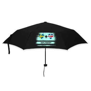 Costa Rica & Schweden 100% perfekt / Geschenk - Regenschirm (klein) - Schwarz - Vorne