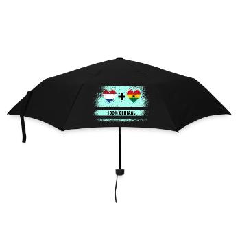 Ghana und die Niederlande 100% Genius Flagge - Regenschirm (klein) - Schwarz - Vorne