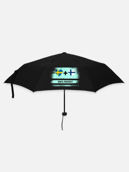 Finnland und Schweden 100% perfekt / Geschenk - Regenschirm (klein) - Schwarz