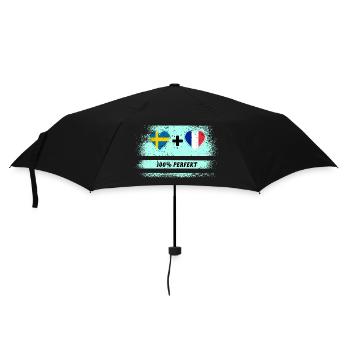 Frankreich und Schweden 100% perfekt / Geschenk - Regenschirm (klein) - Schwarz - Vorne
