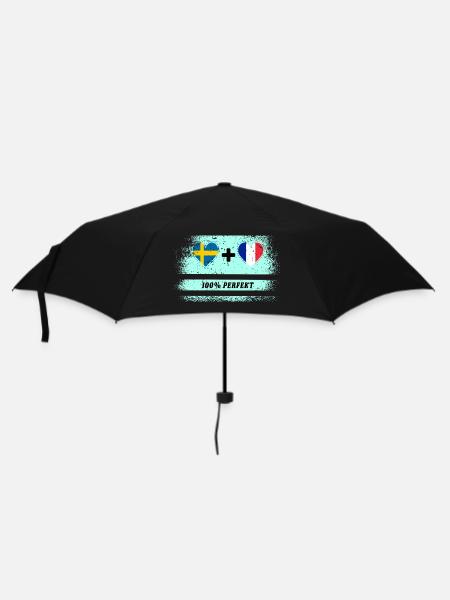 Frankreich und Schweden 100% perfekt / Geschenk - Regenschirm (klein) - Schwarz