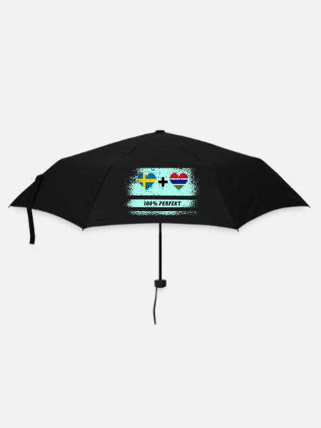 Gambia und Schweden 100% perfekt / Geschenk - Regenschirm (klein) - Schwarz