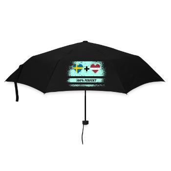 Lettland und Schweden 100% perfekt / Geschenk - Regenschirm (klein) - Schwarz - Vorne