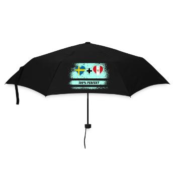 Peru & Schweden 100% perfekt / Geschenk - Regenschirm (klein) - Schwarz - Vorne