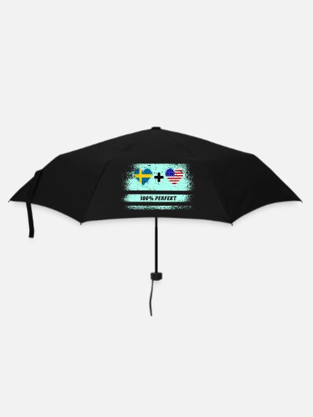 USA und Schweden 100% perfekt / Geschenk - Regenschirm (klein) - Schwarz