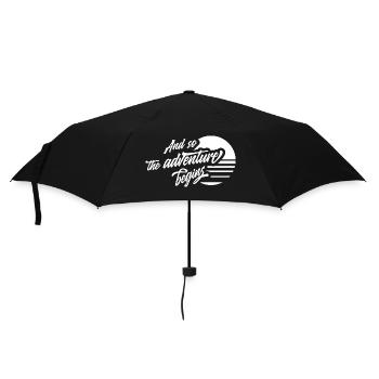 Und so beginnt das Abenteuer - Regenschirm (klein) - Schwarz - Vorne