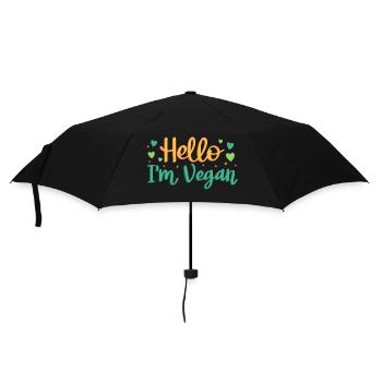 Hi, I'm vegan - Umbrella (small) - black - Front