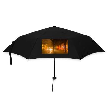 Hochbahn am nebligen Abend - Regenschirm (klein) - Schwarz - Vorne