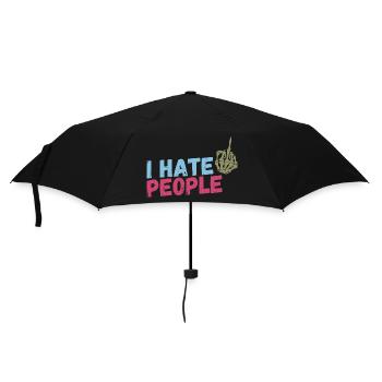 I hate People - Umbrella (small) - black - Front