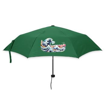 Japanese Wave Great Wave of Kanagawa - Umbrella (small) - bottlegreen - Front