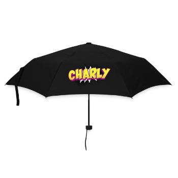 Charly benutzerdefinierter Name Comic-Stil Pop-Art, - Regenschirm (klein) - Schwarz - Vorne