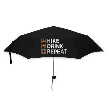 Wandern Wanderer Natur Trekking Outdoor Bergsteigerin - Regenschirm (klein) - Schwarz - Vorne