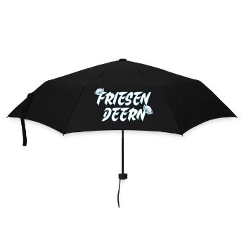 Friesen Deern Küstenmädchen Nordsee Nordlicht - Regenschirm (klein) - Schwarz - Vorne
