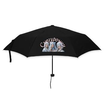 Drei gut aussehende Frauen, nette Mädchen im Winter - Regenschirm (klein) - Schwarz - Vorne
