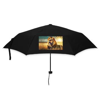 Animaux mignons qui se détendent - lion - Parapluie standard - noir - Devant