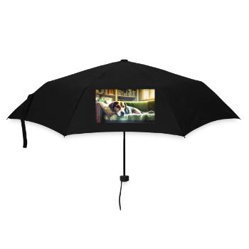 Niedliche Tiere chillen – Hund - Regenschirm (klein) - Schwarz - Vorne