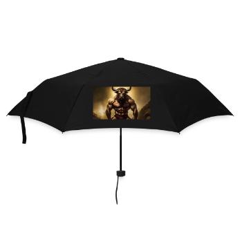 böser Minotaurus Monster dunkler Horror gruselig Halloween - Regenschirm (klein) - Schwarz - Vorne